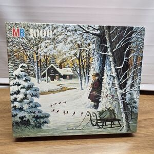 Milton Bradley 1,000 Piece Cardinal Christmas Serenade Jigsaw Puzzle